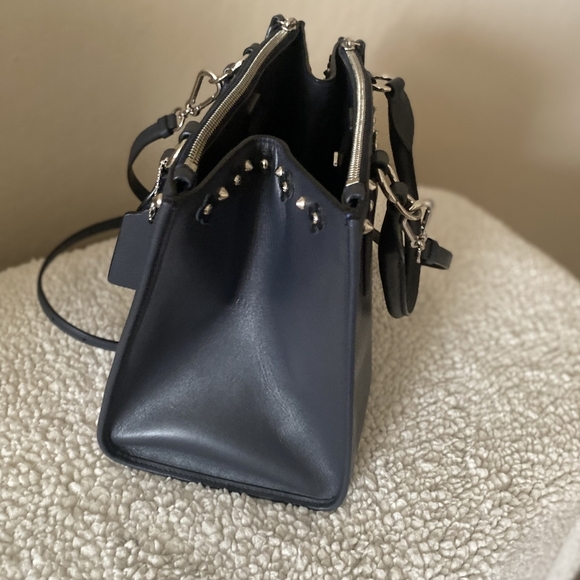 Crosby Carryall With Floral Rivets Coach Navy Blue - Picture 10 of 14